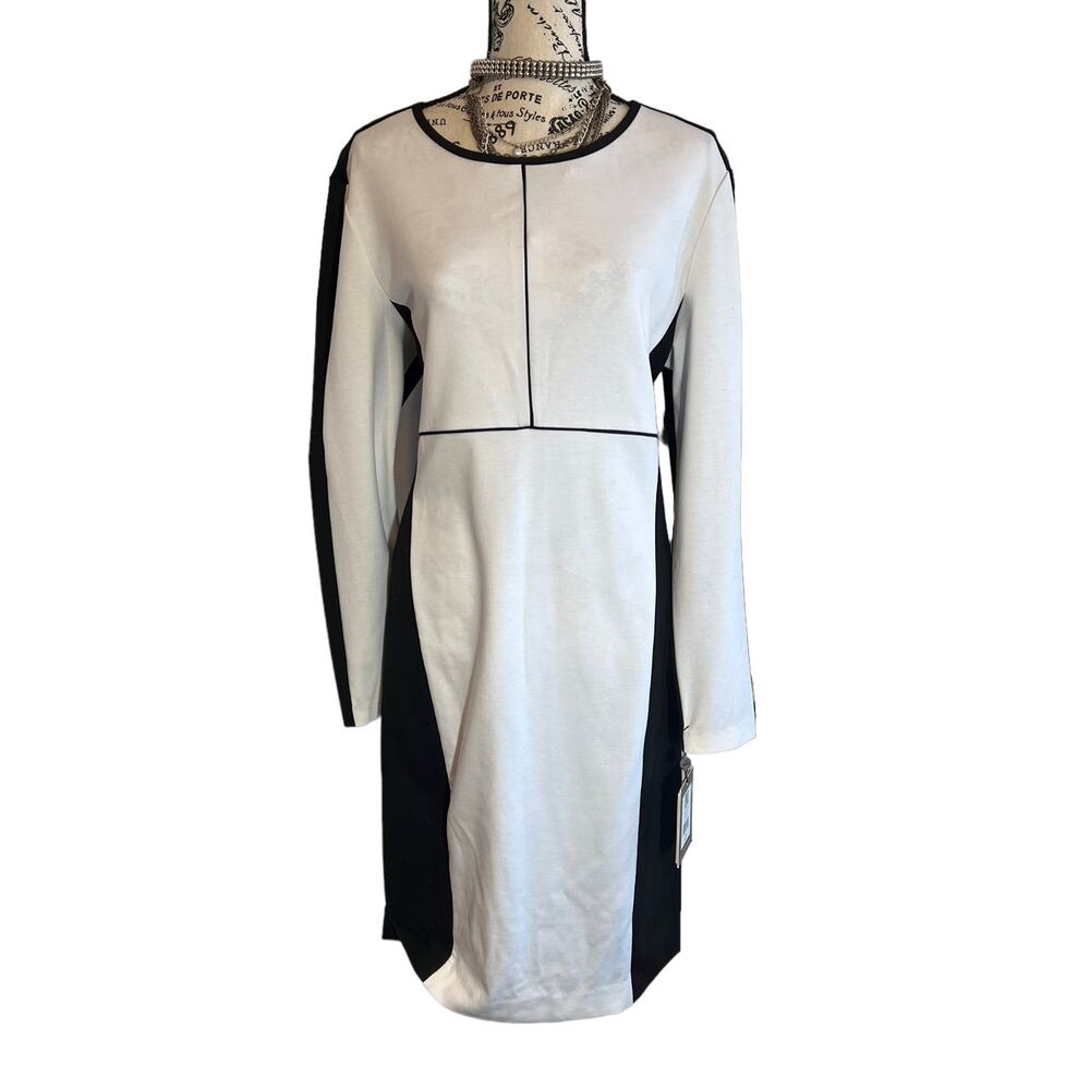 Rare NWT Narciso Rodriguez Black &  Ivory Dress Avant Garde Gothcore Size XL